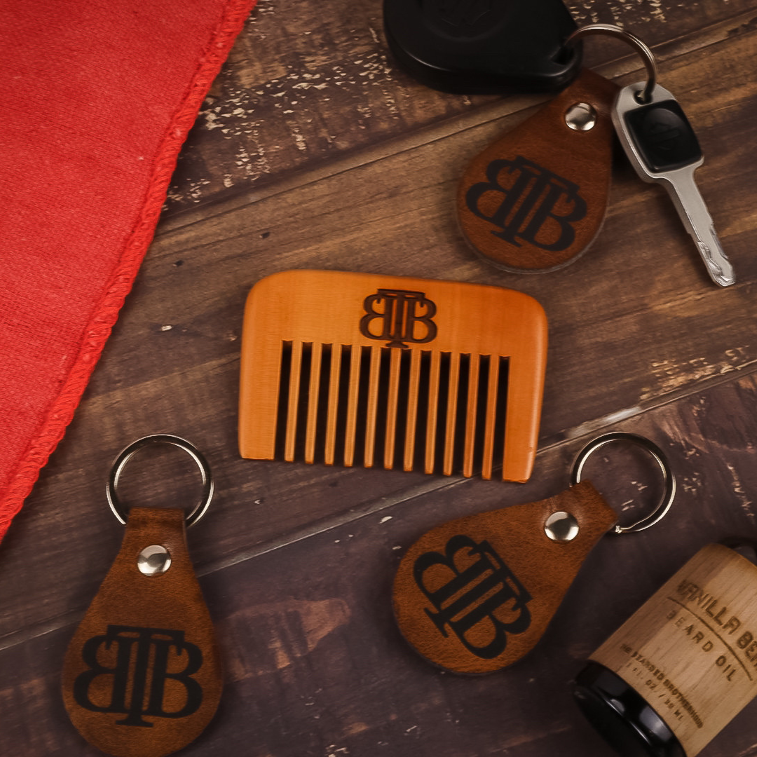TBB Branded Peachwood Wide Tooth Comb