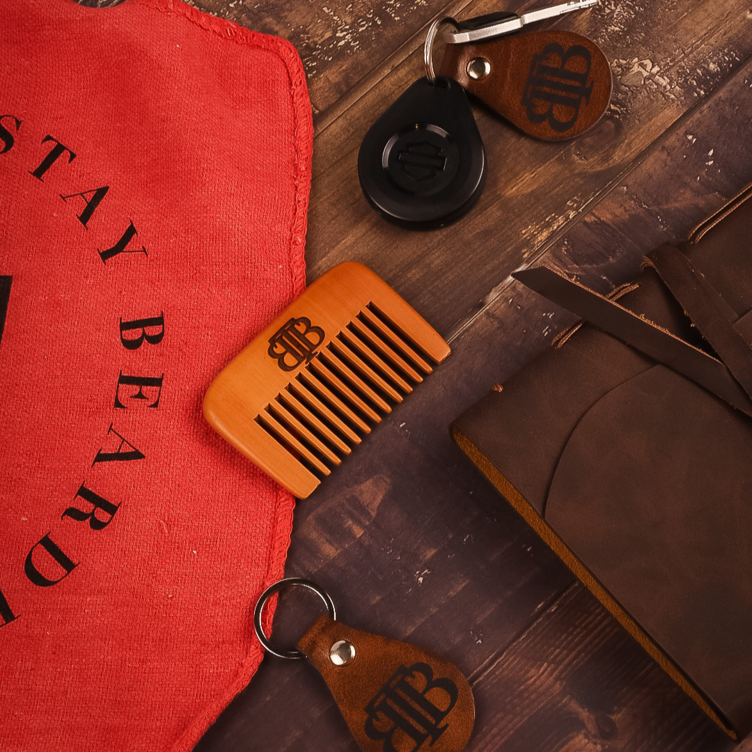 TBB Branded Peachwood Wide Tooth Comb