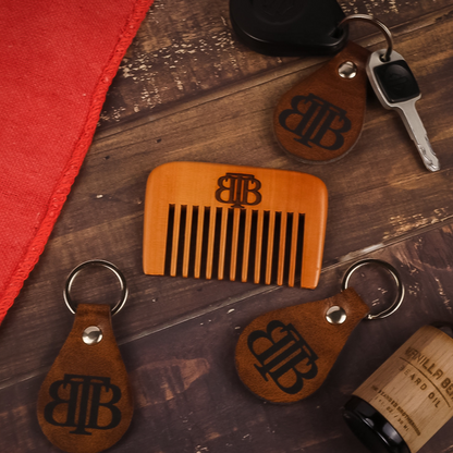 TBB Branded Peachwood Wide Tooth Comb